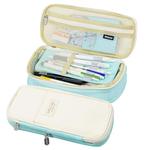 Federmäppchen mit großem Fassungsvermögen, große Aufbewahrungstasche, Grün Federmäppchen mit großem Fassungsvermögen, große Aufbewahrungstasche, Grün von Soquali