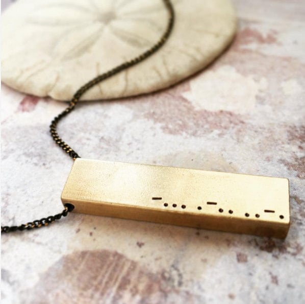 Personalisierte Frauen Schmuck, Morse Code Halskette, Bar Code Anhänger, Benutzerdefinierte Halskette Personalisierte Frauen Schmuck, Morse Code Halskette, Bar Code Anhänger, Benutzerdefinierte Halskette von SoraDesignsBlack