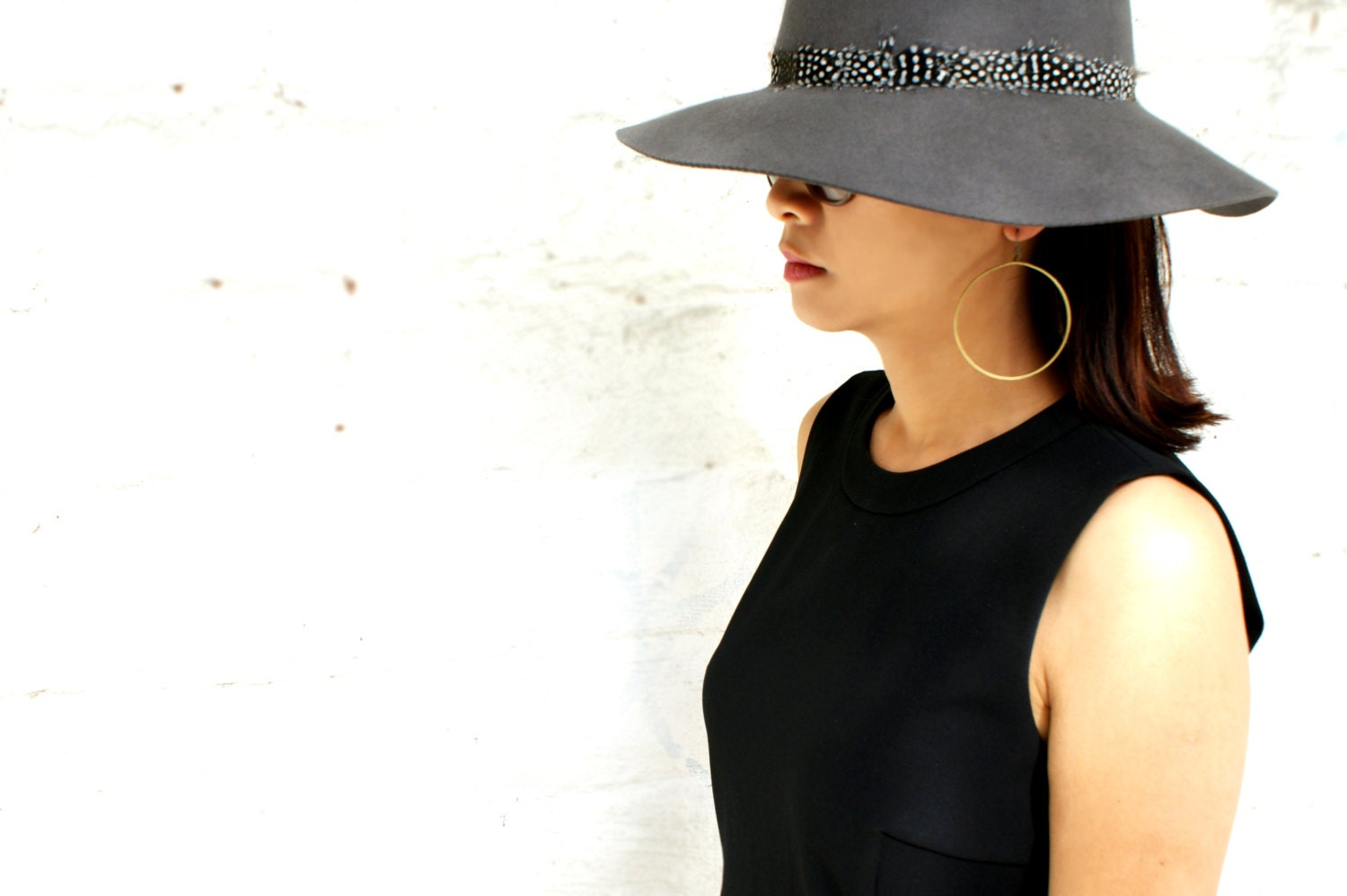 Übergroße Creolen, Große Statement Super Messing Creolen von SoraDesignsBlack