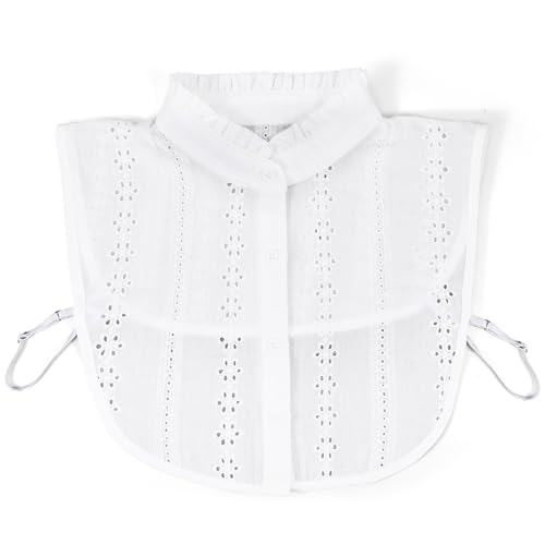 Sorcristy 1 Stück Blusenkragen Einsatz Damen, Blusen Krageneinsatz Damen, Detachable Weiß Krageneinsatz Abnehmbare Halbe Hemdbluse für Kleidung Blusen Pullover von Sorcristy