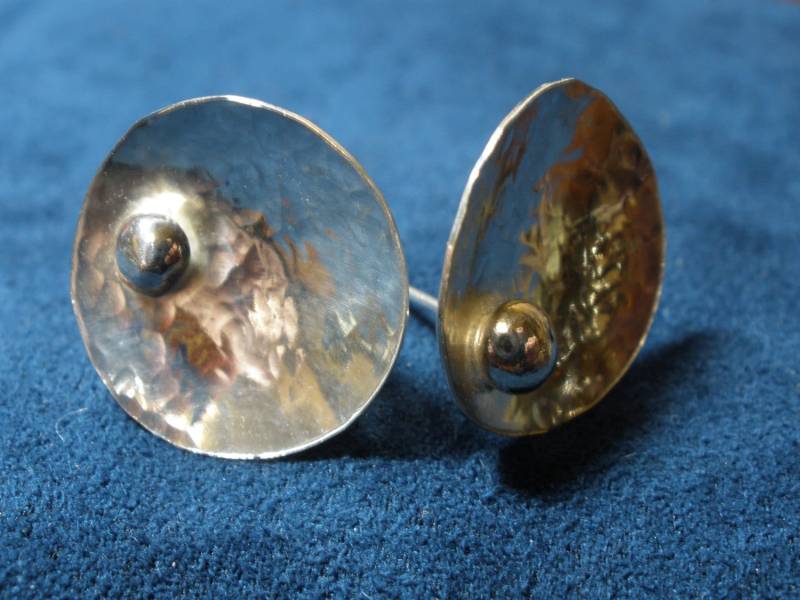 Kreis Gehämmert Silber Ohrring Kreis Gehämmert Silber Ohrring von SoreThumbSilver