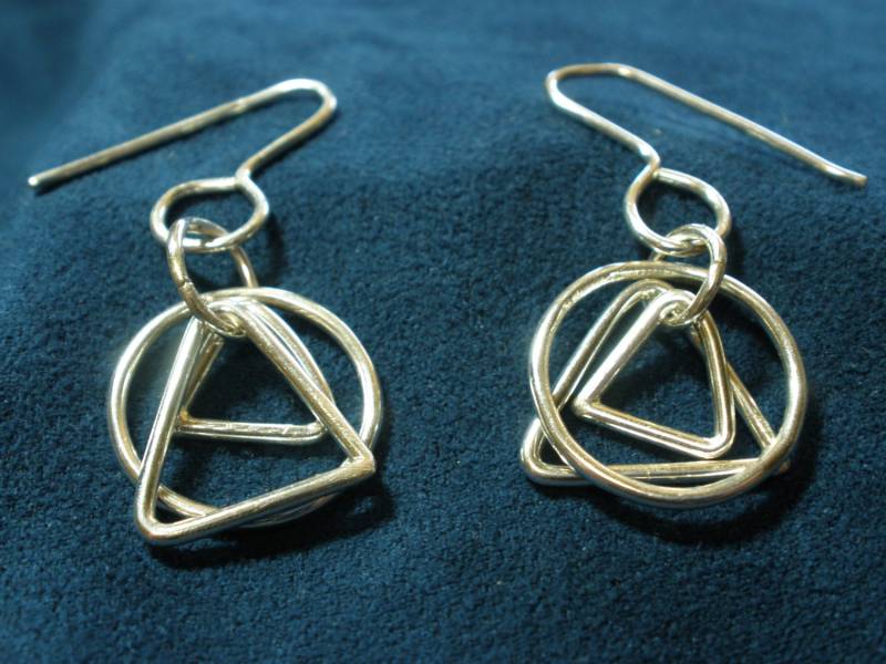 sterling Silber Kreis Und Dreiecke Ohrringe sterling Silber Kreis Und Dreiecke Ohrringe von SoreThumbSilver