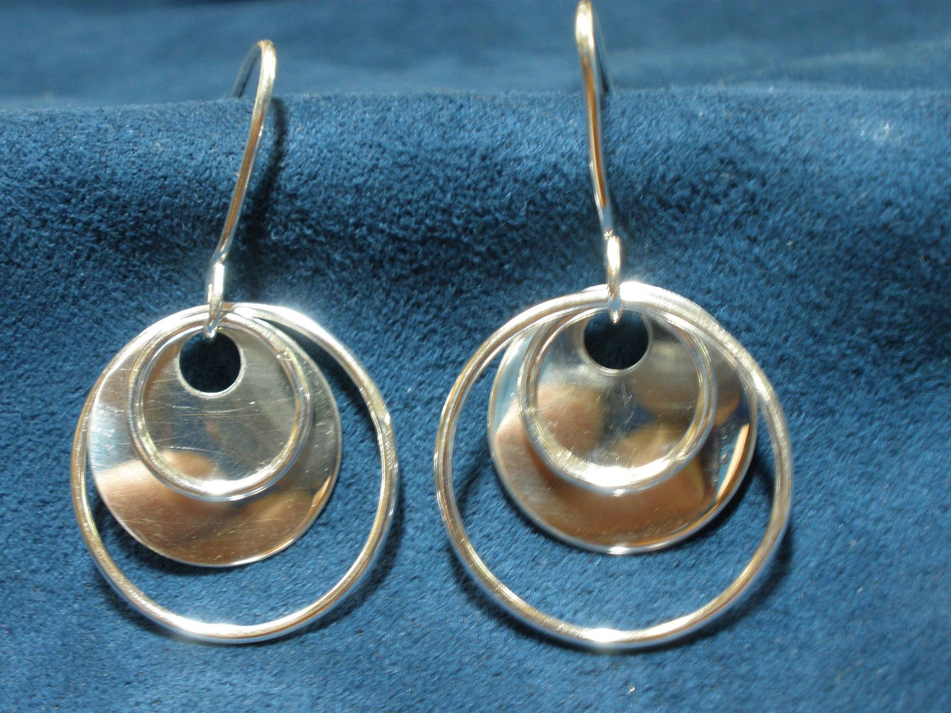 sterling Silber Scheibe Und Zwei Creolen sterling Silber Scheibe Und Zwei Creolen von SoreThumbSilver