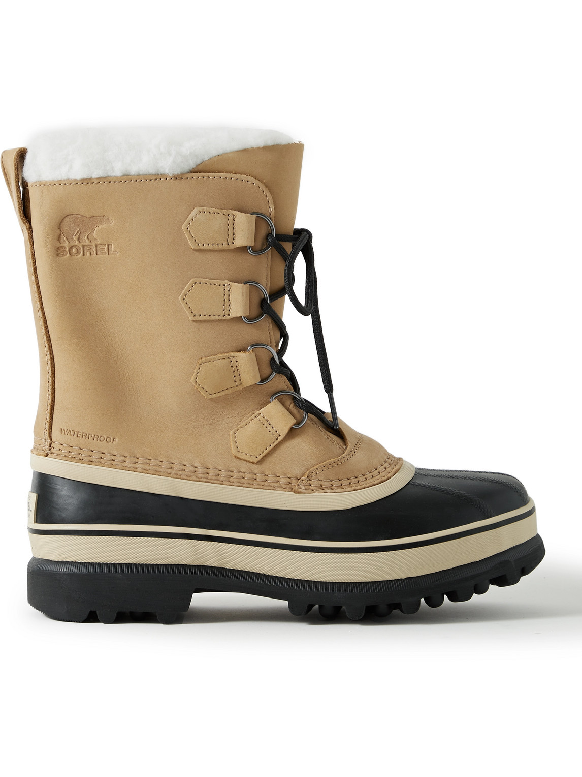 Sorel - Caribou™ Faux Shearling-Trimmed Nubuck and Rubber Snow Boots - Men - Brown - US 7 von Sorel