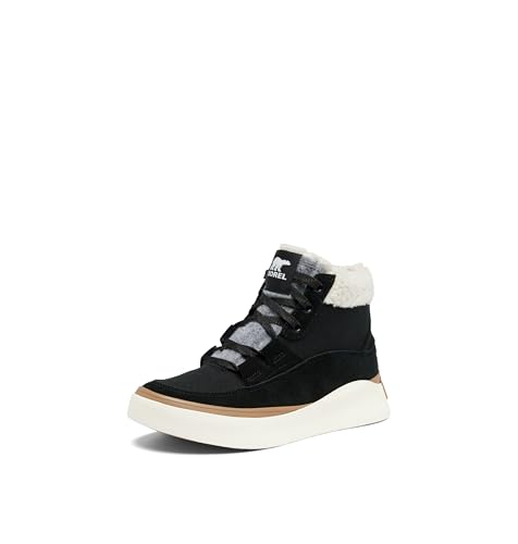 Sorel Damen Out About 4 Mid Wp Sneaker, Black Sea Salt, 36.5 EU von Sorel
