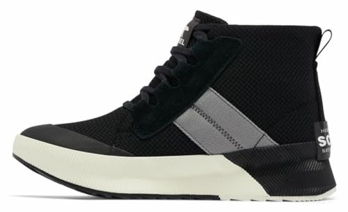Sorel Damen Out N About III Mid Sneaker Wasserdichte Schuhe, Schwarz, Chromgrau, 40 EU von Sorel