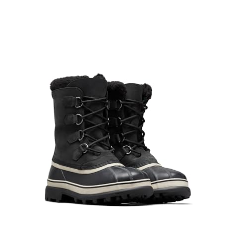 Sorel Caribou wasserdichte Schneestiefel für Herren, Schwarz (Black x Dark Stone), 42.5 EU von Sorel