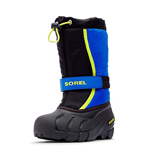 Sorel KIDS FLURRY Schneestiefel für Unisex Kinder, Schwarz (Black x Super Blue) - Youth, 33 EU von Sorel