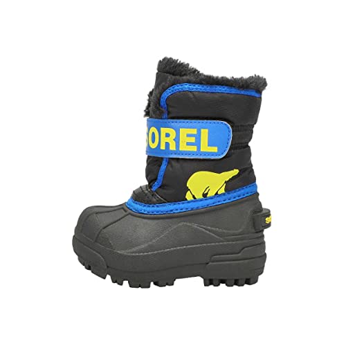 Sorel KIDS SNOW COMMANDER Schneestiefel für Unisex Kinder, Schwarz (Black x Super Blue) - Toddler, 21 EU von Sorel