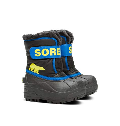 Sorel KIDS SNOW COMMANDER Schneestiefel für Unisex Kinder, Schwarz (Black x Super Blue) - Toddler, 24 EU von Sorel