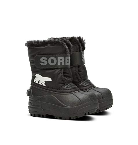 Sorel KIDS SNOW COMMANDER Schneestiefel für Unisex Kinder, Schwarz (Black x Charcoal) - Toddler, 21 EU von Sorel