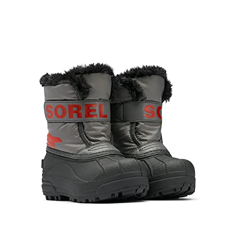 Sorel Unisex Baby Winterstiefel, TODDLER SNOW COMMANDER, Grau (Quarry, Cherrybomb), Größe: 22 von Sorel