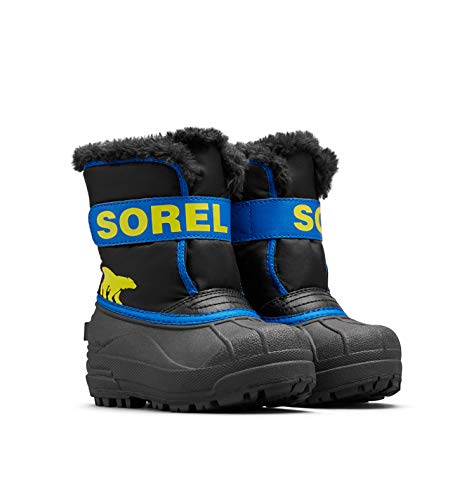 Sorel KIDS SNOW COMMANDER Schneestiefel für Unisex Baby, Schwarz (Black x Super Blue) - Children, 26 EU von Sorel