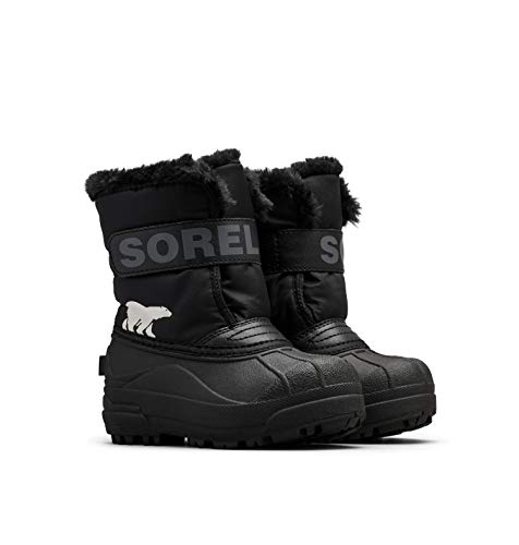 Sorel Unisex Kinder Snow Commander Waterproof Winterstiefel, Schwarz, 26 EU, Schwarz Black X Charcoal von Sorel