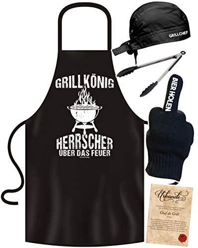 Soreso Design Grillschürze für Männer lustig im Grill-Set BBQ Apron Geschenkidee Grillkönig 2 von Soreso Design