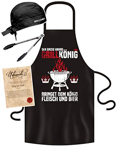 Soreso Design Grillschürze für Männer lustig im Grill-Set BBQ Apron Geschenkidee Grillkönig von Soreso Design