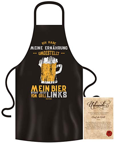 Soreso Design Grillschürze für Männer lustig im Grill-Set BBQ Apron Geschenkidee Ich habe meine Ernährung umgestellt von Soreso Design