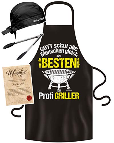 Soreso Design Grillschürze für Männer lustig im Grill-Set BBQ Apron Geschenkidee Nur die Besten werden Profi Griller von Soreso Design