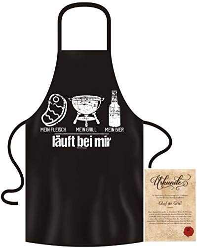 Soreso Design Grillset für Männer Grillschürze lustige Geschenke Papa Opa Freunde Grillzubehör Schürze Mein Fleisch -Grill - Bier 2 von Soreso Design