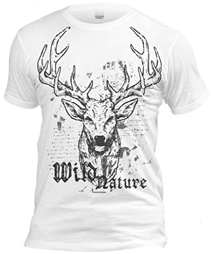 T-Shirt Auswahl Oktoberfest Tshirt Herren Volksfest Trachtenshirt Wild Nature in: Weiss von Soreso Design