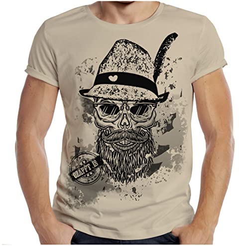 Trachten T-Shirt Herren Volksfest Trachtenshirt für Männer T-Shirt bayrisch Sauftrupp No. 1 Farbe: Sand von Soreso Design