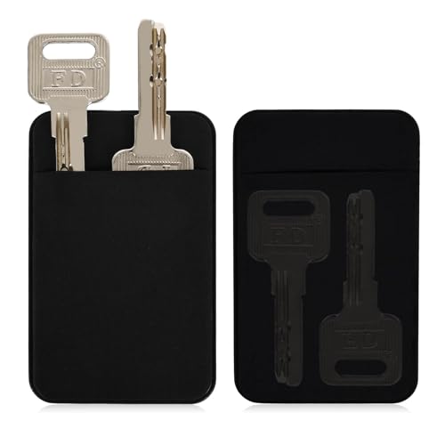 Sorftin Brieftaschen-Schlüsselhalter, Schlüsselhülle, ultradünn, schlank, Kartenschlüsselhalter für Geldbörse, kompakt, Brieftaschen, schwarz, klein, Lebenswechsler von Sorftin