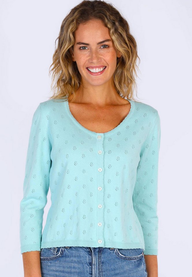 Sorgenfri Sylt Strickjacke Liselotte daisy Ajour-Strickdetails von Sorgenfri Sylt