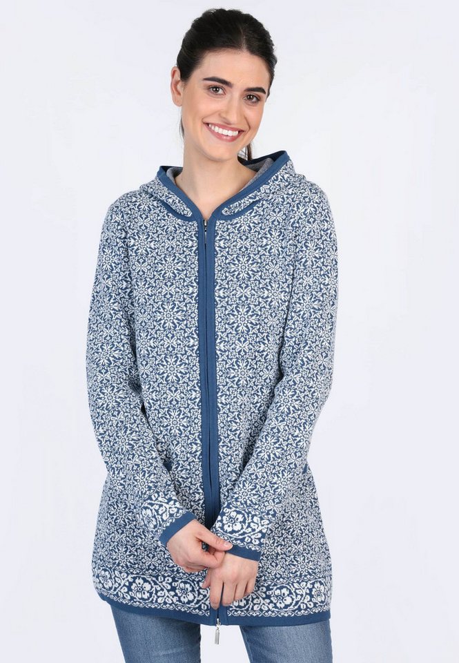 Sorgenfri Sylt Strickmantel Caddy Nordic Ajour-Strickdetails von Sorgenfri Sylt