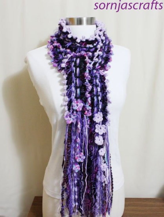 Sale/Geschenkideen, Häkelschal, Frauen Schal, Handgefertigter Schal Mit Wimpern Fransen, Einzigartiger Häkelschal von SornjasCrafts