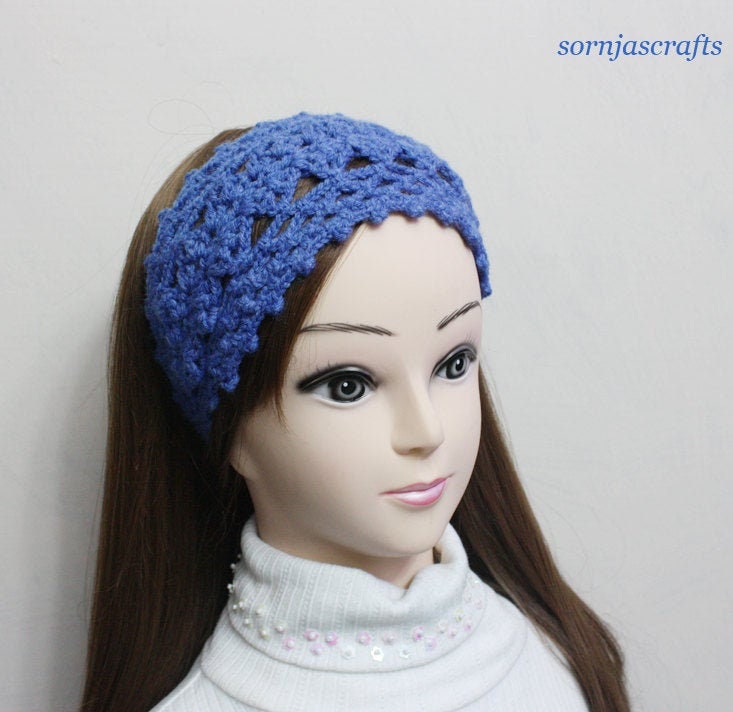 Sale-Häkeln Blau Stirnband, Schönes Häkeln Mädchen Stirnband von SornjasCrafts