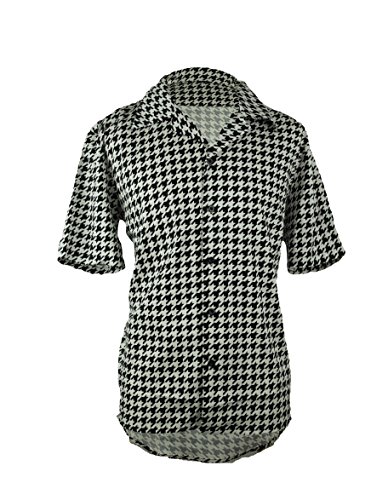 Herren Hahnentritthemd | Kurzarm Button-Down-Shirt für Männer | Schwarz-Weißes Kleid Hemd für Ihre Lieben, Schwarz und Weiß, L Herren Hahnentritthemd | Kurzarm Button-Down-Shirt für Männer | Schwarz-Weißes Kleid Hemd für Ihre Lieben, Schwarz und Weiß, L von Sorrick