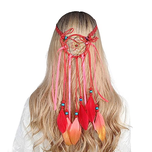 Böhmisches Feder-Haarband für 55–60 cm Kopfumfang, für Kinder und Mädchen, Geburtstagsgeschenk, Feder-Kopfschmuck von Sorrowso