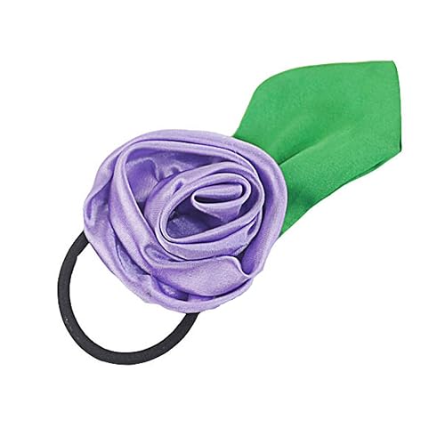 Elastische Haarbänder mit handgefertigten Rosenblumen, Pferdeschwanz-Halter, elastische Blumen-Haarbänder, Stirnbänder, Ringe, Haargummi, handgefertigt, Rosen-Haarbänder, Blumen-Haargummis für Frauen von Sorrowso