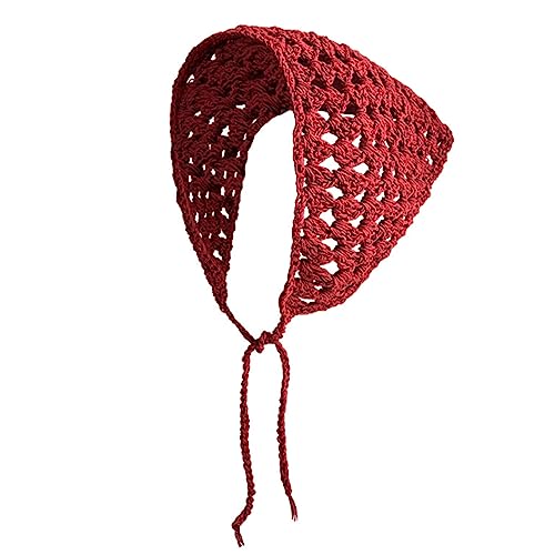 Gestricktes Stirnband für Damen, Stretch-Turban, einfarbig, gehäkelt, ethnische Krawatte, Kopfband, Baumwoll-Kopftuch von Sorrowso