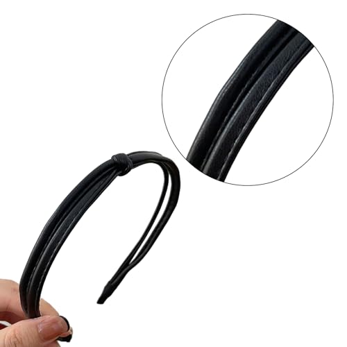 Koreanisches Geknotetes Stirnband Für Mädchen Elegantes PU Leder Stirnband Haar Styling Lässiges Haarband Haarschmuck Leichtes Stirnband Für Frauen Und Mädchen von Sorrowso