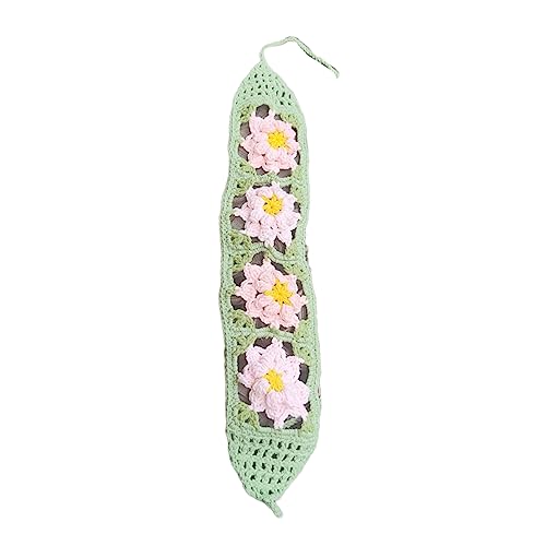 Sonnenfestes Damen-Haarband mit Blume, gehäkelt, rechteckig, niedlich, elastisch, für Frühling und Sommer, Haar-Accessoires, Stricktuch von Sorrowso