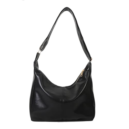 Sorrowso Elegante modische Umhängetasche für Damen, Crossbody-Tasche, Unterarm-Handtasche mit Reißverschluss, Schwarz von Sorrowso