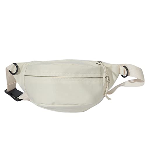 Sorrowso Multifunktionale Bauchtasche für Damen und Herren, Brusttasche mit verstellbarem Riemen, lässige Hüfttasche für Reisen, Wandern, weiß von Sorrowso