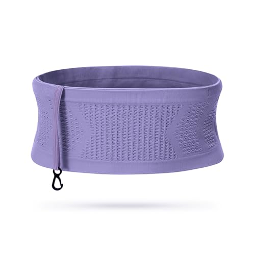 Universelle Stretch-Sport-Taillentasche mit großer Kapazität, gestrickt, atmungsaktiv, verdeckte Hüftgürteltasche, Laufgürtel, Packung, Turnbeutel, Sporttasche, Violett von Sorrowso