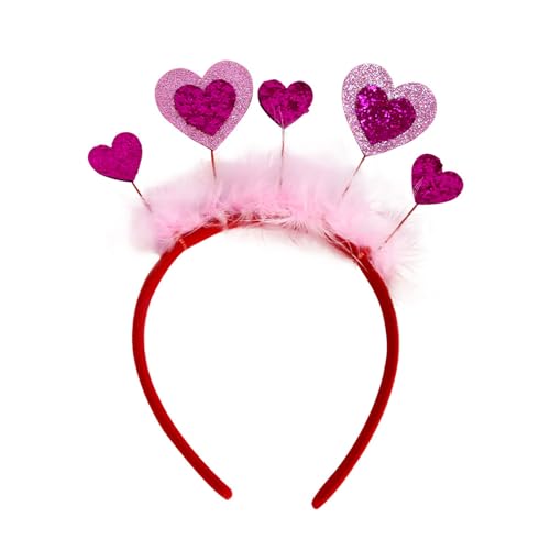 Valentinstag-Stirnband, Glitzer, Herz, Haarreif für Hochzeit, Verlobung, Kopfbedeckung, Prpps, Haarschmuck, stilvolles Stirnband von Sorrowso