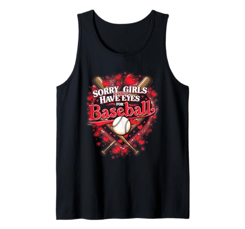 Sorry Girls I Only Have Eyes for Baseball Boy Valentinstag Tank Top von Sorry Girls I Only Have Eyes For Baseball Boy