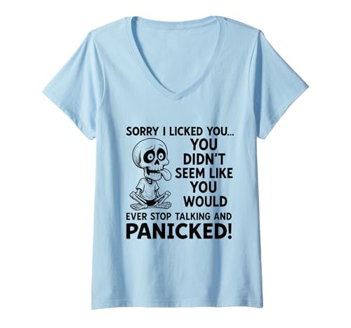 Damen Es TUT Mir leid, DASS ich Dich geleckt Habe. Du schienst Nicht so, als würdest du es jemals tun T-Shirt mit V-Ausschnitt Damen Es TUT Mir leid, DASS ich Dich geleckt Habe. Du schienst Nicht so, als würdest du es jemals tun T-Shirt mit V-Ausschnitt von Sorry I Licked You Funny Quotes Tee