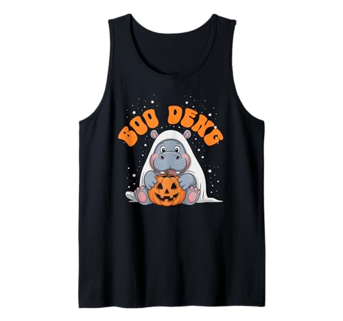 Funny Boodeng Baby Pygmy Hippo Gruseliges Süßes oder Saures Tank Top von Sorry I'm Late I Was A Hippopotamus Haunted House