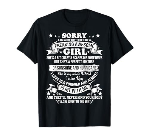 Sorry I am already taken by awesome Girl Shirt Valentine Day T-Shirt von I'm already taken Gifts Epic Men Women Tops