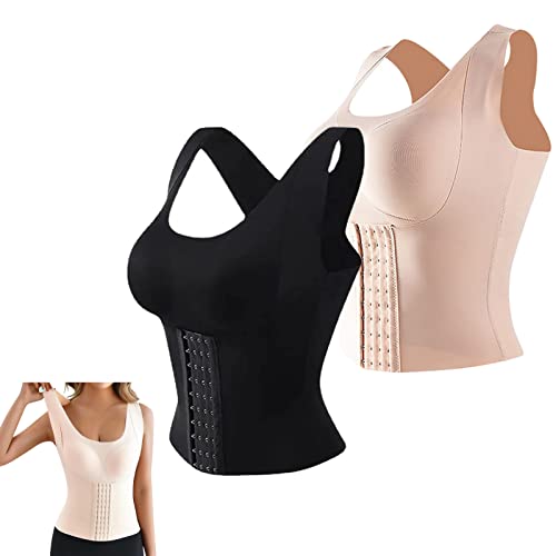 3-in-1 Taillen-BH, Shaper, Taillen-Training-Tanktop, Shapewear für Damen, Mädchen, XXL, Schwarz + Haut, Schwarz 3-in-1 Taillen-BH, Shaper, Taillen-Training-Tanktop, Shapewear für Damen, Mädchen, XXL, Schwarz + Haut, Schwarz von Sorviesw