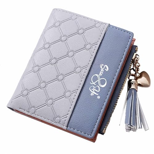 Sosa & Ya Damen Geldbörse aus weichem Leder Damen Geldbeutel klein im Kurzformat mini Portemonnaie für Damen in schönen Farben mit vielen Fächern und Reißverschluss für Münzen (Grau) von Sosa & Ya