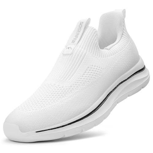Slip On Sneaker Damen | Schuhe zum Reinschlüpfen ohne Schnürsenkel | Elastischer Bund & Leichte Sohle | Bequeme Freizeitschuhe für Büro/Reise-BAISE-42 von Sosenfer