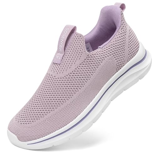 Sosenfer Damen Slip On Sneaker Atmungsaktiv Turnschuhe Leicht Mesh Sportschuhe Walkingschuhe Bequme Schlupfschuhe für Gym Fitness-ZISE-37 von Sosenfer