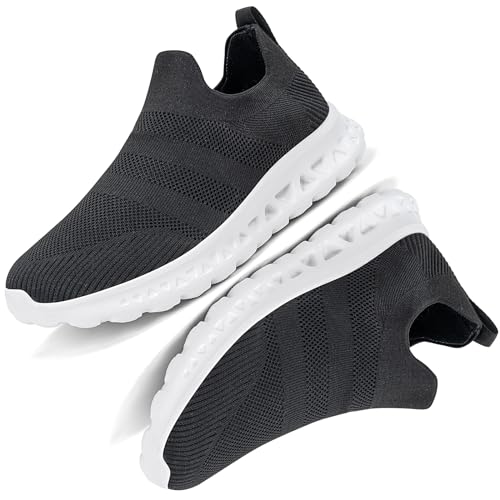 Sosenfer Slip on Sneakers Herren Schuhe Ohne Schnürsenkel Sportschuhe Mesh Atmungsaktiv Turnschuhe Bequeme Leichtgewicht Fitness Schuhe Walkingschuhe rutschfeste Outdoor Straßenlaufschuhe Schwarz39 von Sosenfer