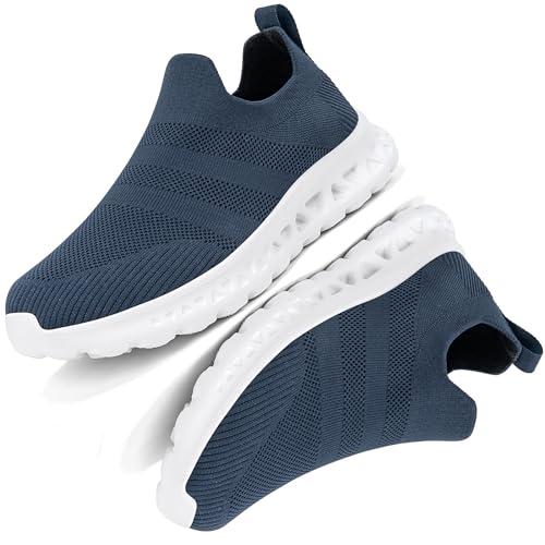 Sosenfer Slip on Sneakers Herren Schuhe Ohne Schnürsenkel Sportschuhe Mesh Atmungsaktiv Turnschuhe Bequeme Leichtgewicht Fitness Schuhe Walkingschuhe rutschfeste Outdoor Straßenlaufschuhe Tiefblau 44 von Sosenfer